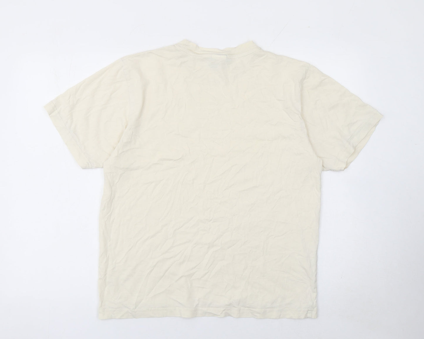 Timberland Men’s Beige Short Sleeve Cotton T-Shirt L Regular Fit