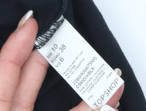Topshop Women’s Black Size 10 Sleeveless Slip Dress