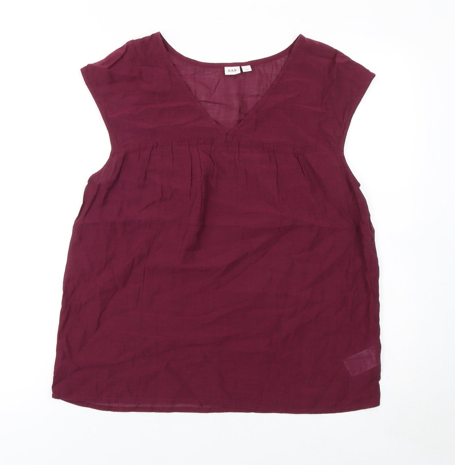 GAP Women’s Red Sleeveless V-Neck Tunic Blouse Size S