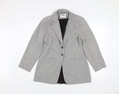 Wallis Petite Women's Grey Blazer Size 12 Classic Work Jacket