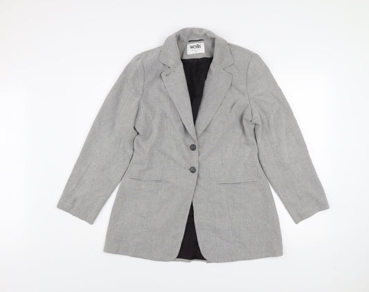 Wallis Petite Women's Grey Blazer Size 12 Classic Work Jacket