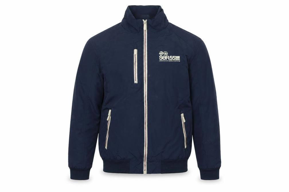 Crosshatch Men Blue M Bomber Jacket Full Zip Nylon Casual