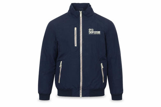 Crosshatch Men Blue M Bomber Jacket Full Zip Nylon Casual
