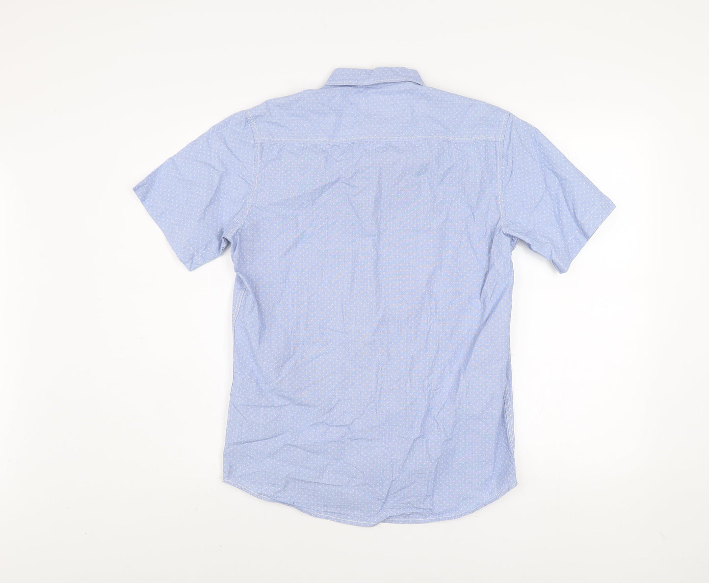 Diesel Men's Blue Short Sleeve Button-Up Cotton Shirt Size S
