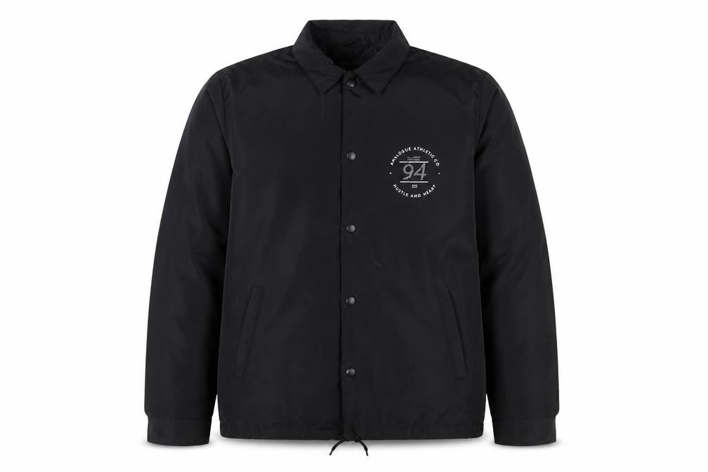 River Island Men's Black Coach Jacket M NYC Logo Casual Lightweight