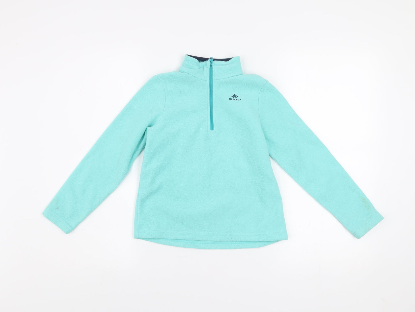 Quechua Girls Blue 7-8 Years Fleece 1/4 Zip Pullover Sweatshirt