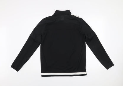 Adidas Boys Black 13-14 Years Pullover 1/4 Zip Sweatshirt