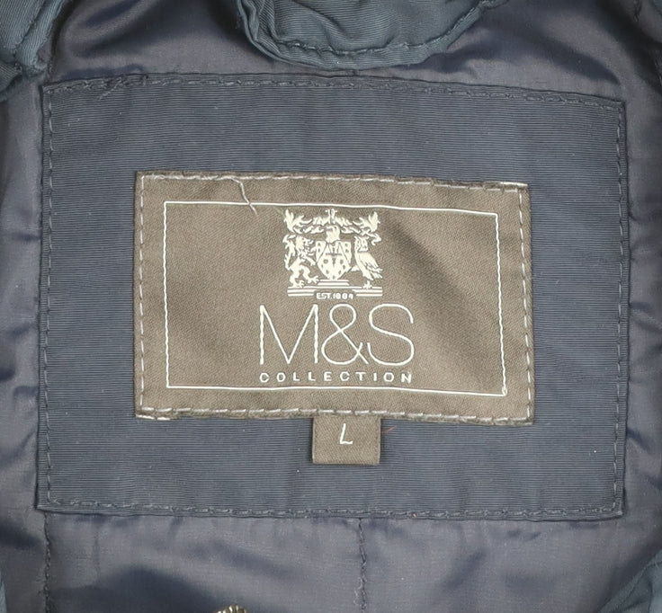 Marks and Spencer Men's Blue L Regular Fit Lined Zip Jacket
