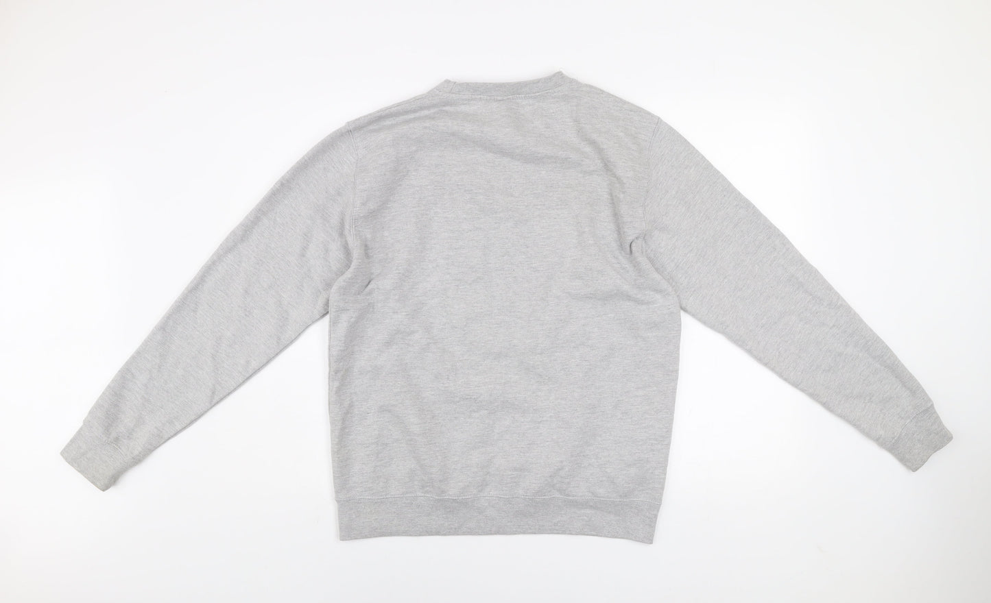 Batch1 Men's Grey Rainbow Graphic Pullover Sweatshirt Medium
