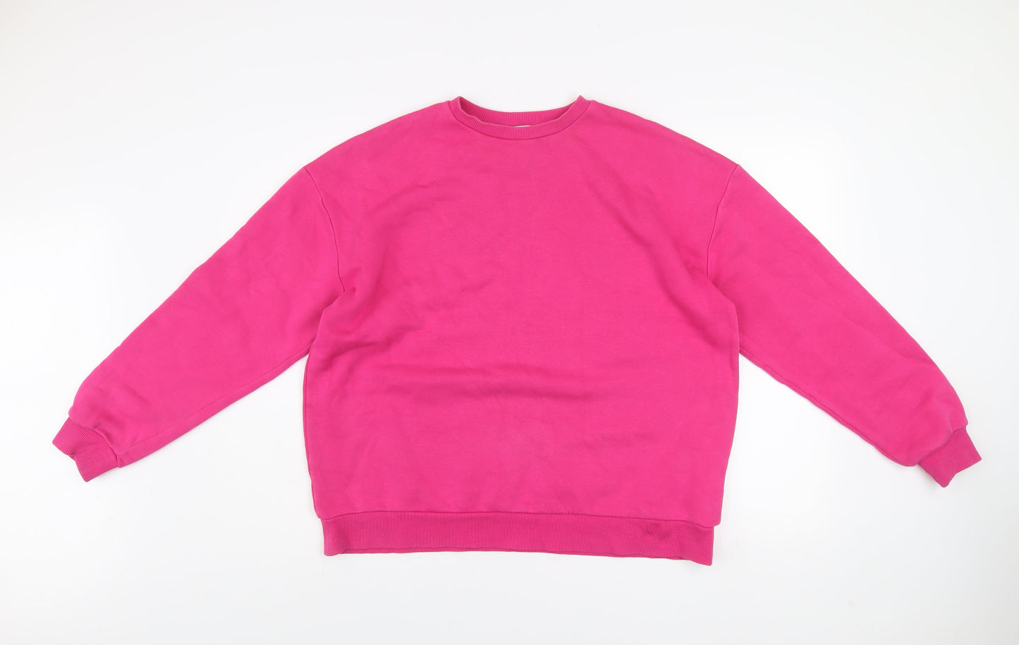 NA-KD Womens Pink Cotton Blend Crew Neck Pullover Sweatshirt XS
