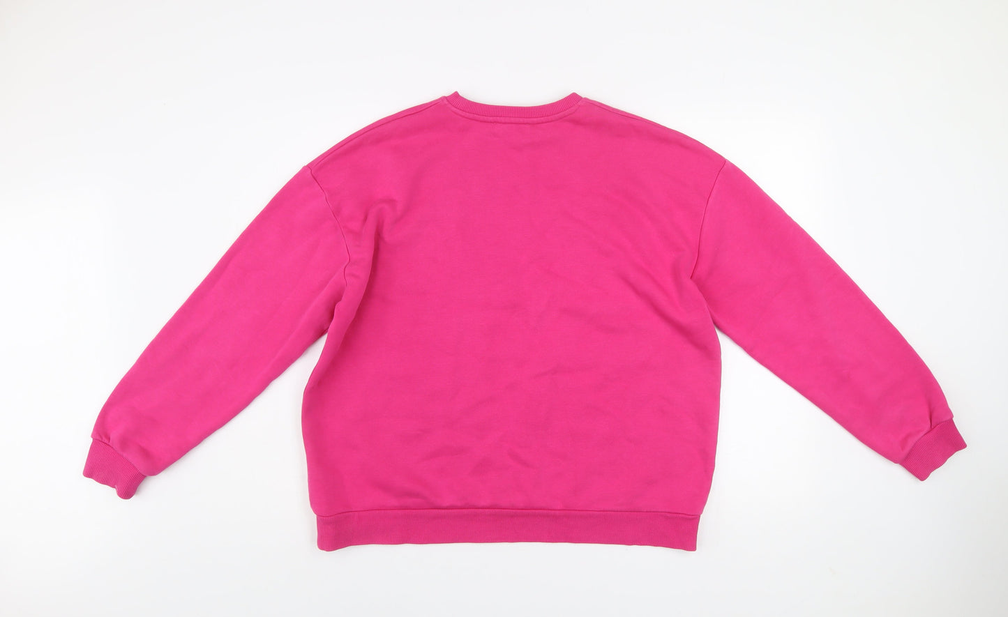 NA-KD Womens Pink Cotton Blend Crew Neck Pullover Sweatshirt XS
