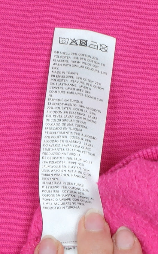 NA-KD Womens Pink Cotton Blend Crew Neck Pullover Sweatshirt XS