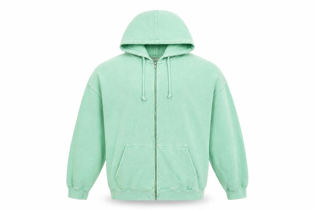 Pull&Bear Teens Green Full Zip Hooded Basic Jacket S