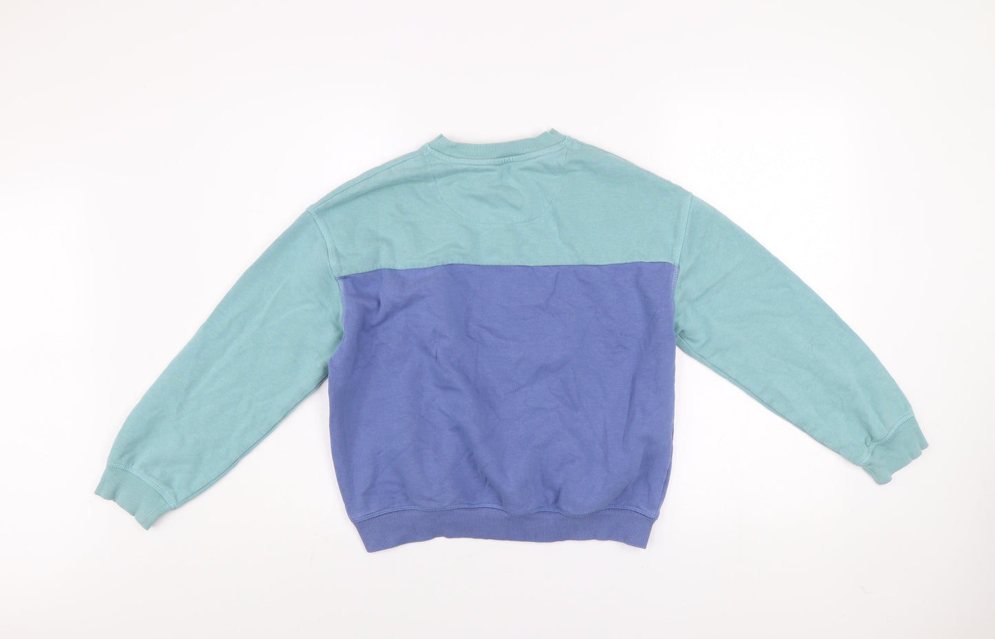 Marks and Spencer Boys Blue Colourblock Cotton Sweatshirt 11-12 Years