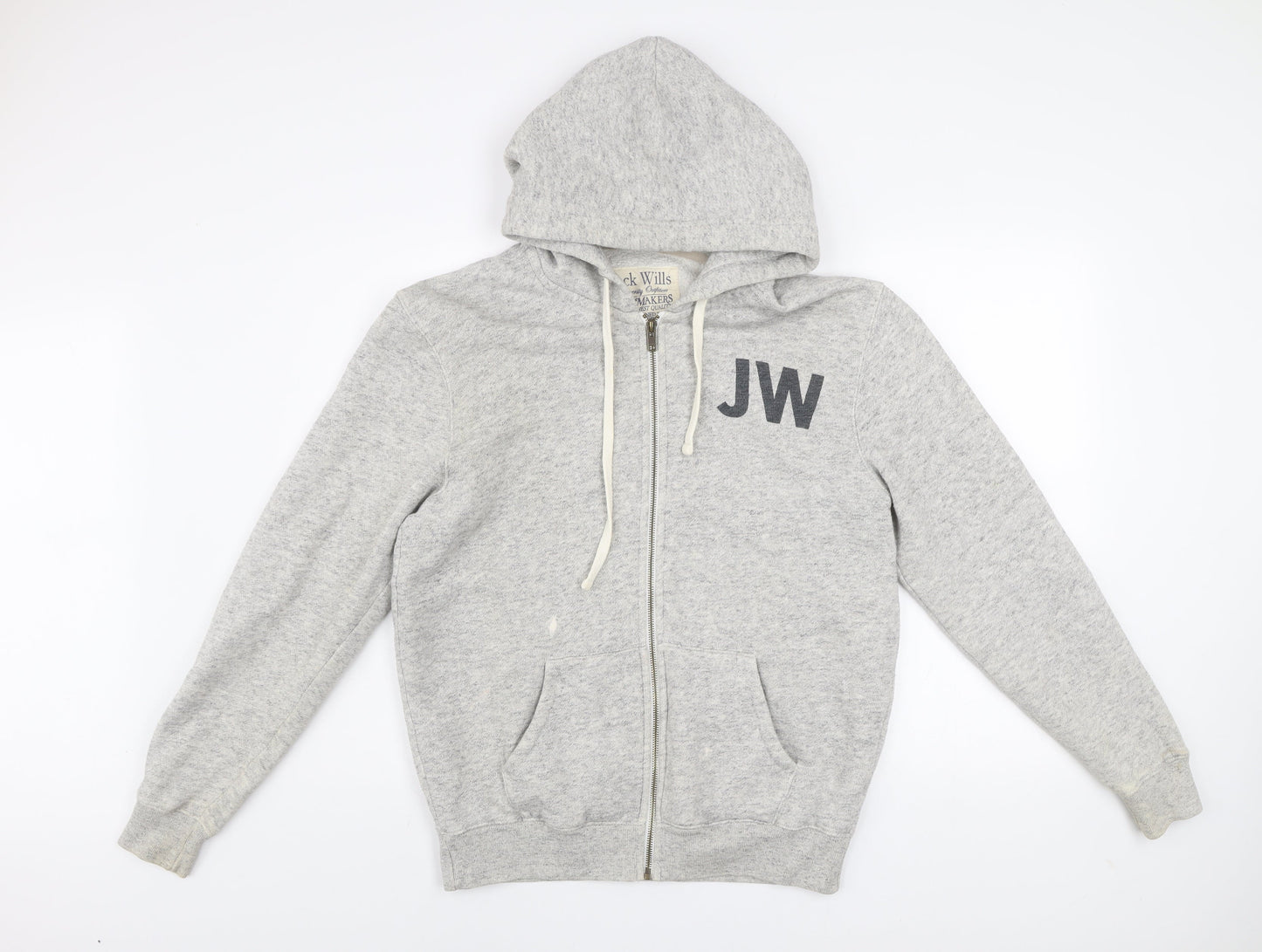 Jack Wills Mens Grey Small Track Jacket Hoodie Full Zip