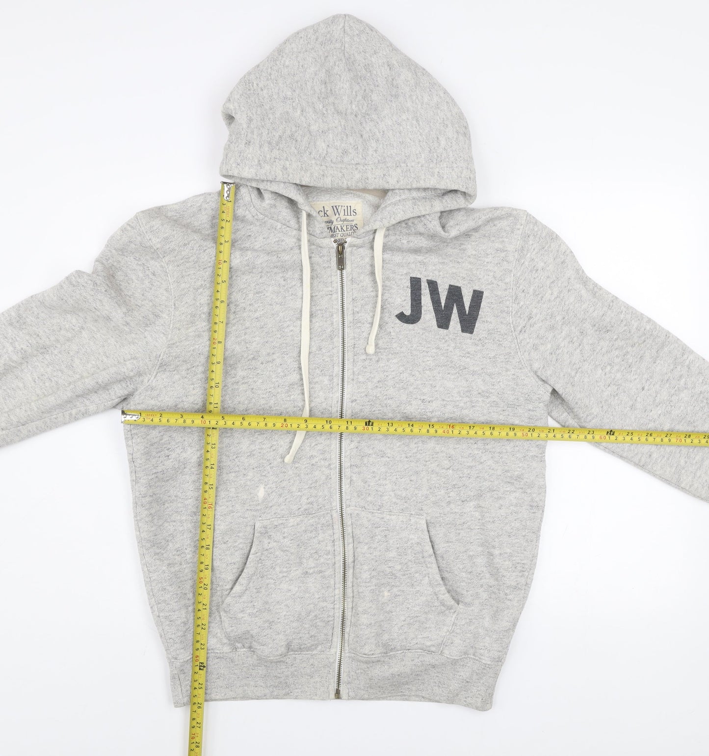 Jack Wills Mens Grey Small Track Jacket Hoodie Full Zip