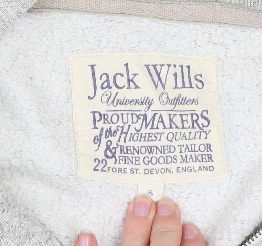 Jack Wills Mens Grey Small Track Jacket Hoodie Full Zip