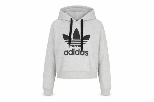 Adidas Women Grey Hoodie UK 8 Hooded Pullover Sweatshirt