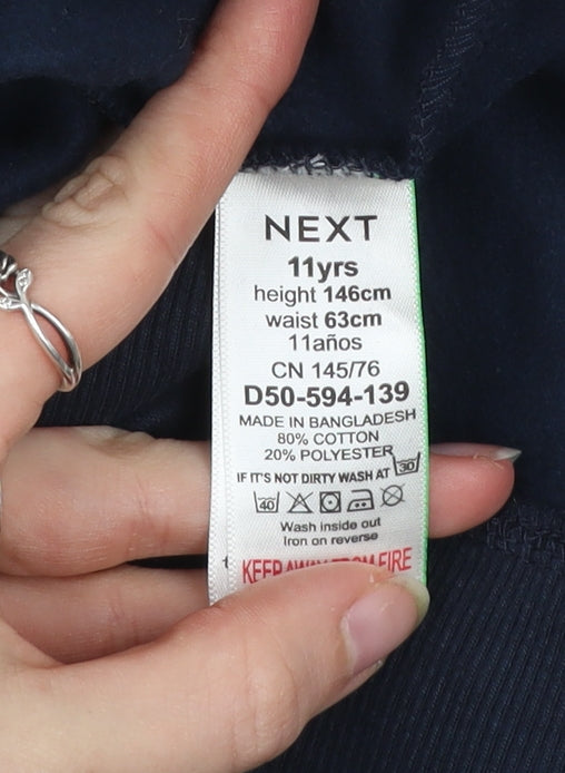 Next Girls Blue Sequin Star Long Sleeve T-Shirt Dress 11 Years