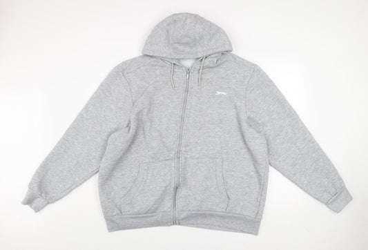 Slazenger Men’s Grey 2XL Hooded Full Zip Track Jacket