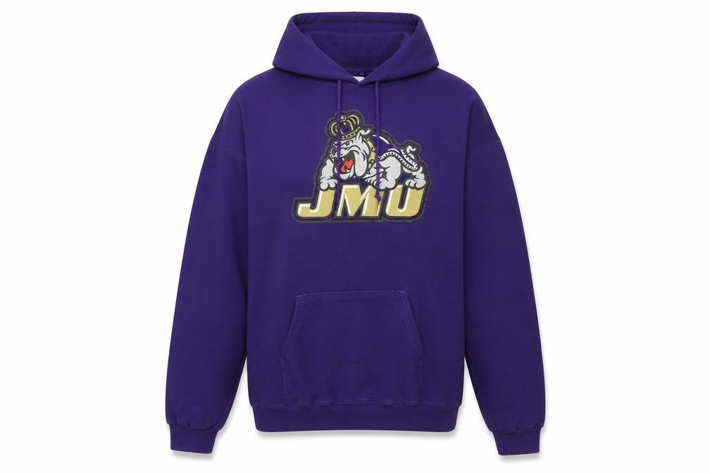 Champion Men's Purple JMU Pullover Hoodie Fleece Medium