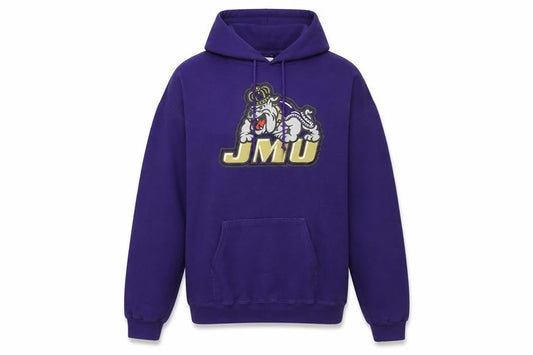Champion Men's Purple JMU Pullover Hoodie Fleece Medium