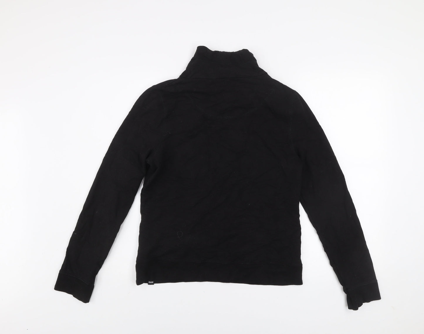 BAM Women Black Size 12 Pullover Sweatshirt with Drawstring Collar