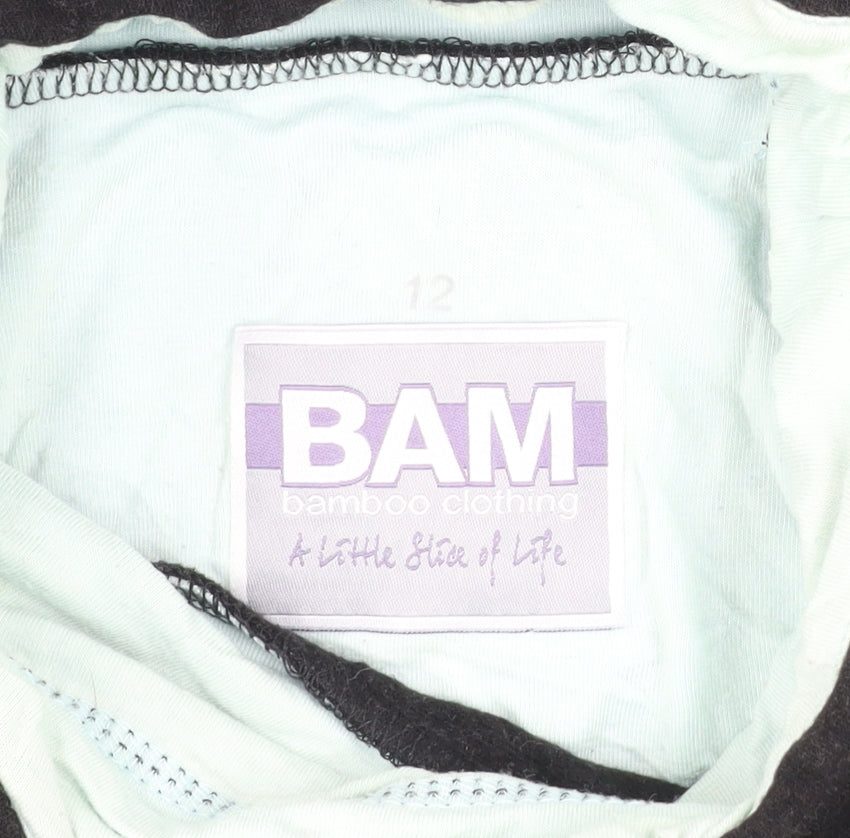BAM Women Black Size 12 Pullover Sweatshirt with Drawstring Collar