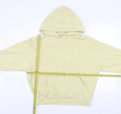 WEWOREWHAT Men's Beige Cotton Pullover Hoodie Size M