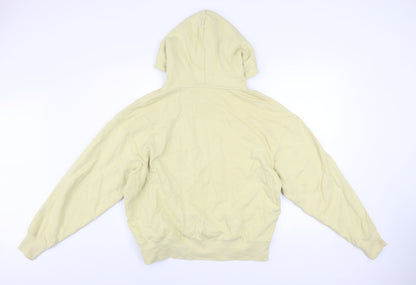WEWOREWHAT Men's Beige Cotton Pullover Hoodie Size M