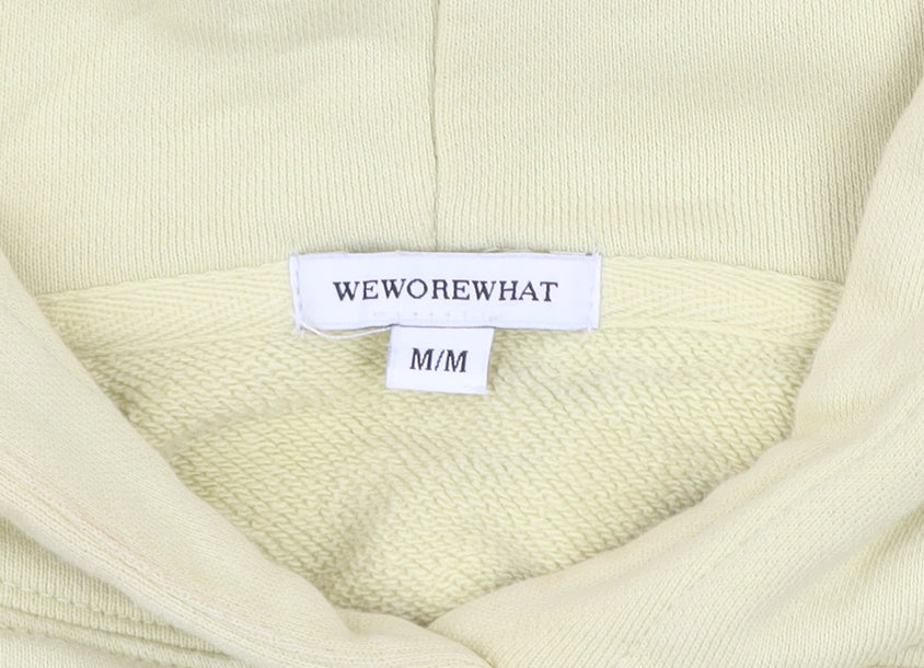 WEWOREWHAT Men's Beige Cotton Pullover Hoodie Size M