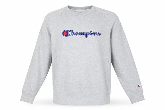 Champion Men's Grey Crew Neck Pullover Sweatshirt Size L