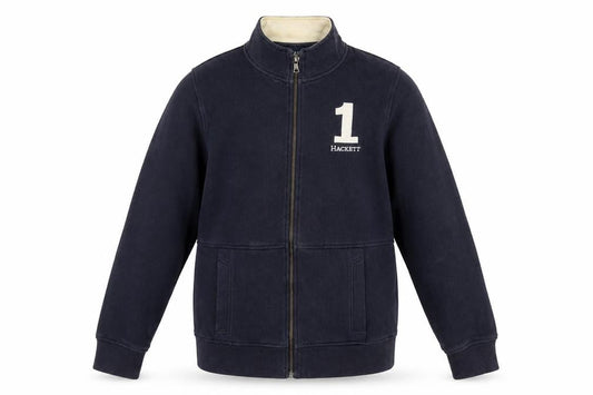 Hackett Boys Blue 15-16 Years Cotton Zip Track Jacket with Logo