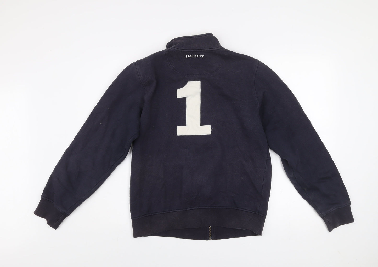 Hackett Boys Blue 15-16 Years Cotton Zip Track Jacket with Logo