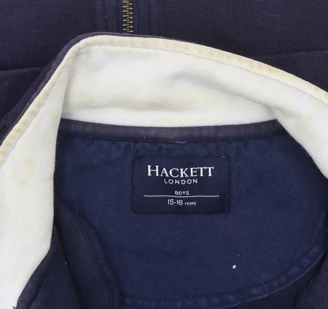 Hackett Boys Blue 15-16 Years Cotton Zip Track Jacket with Logo