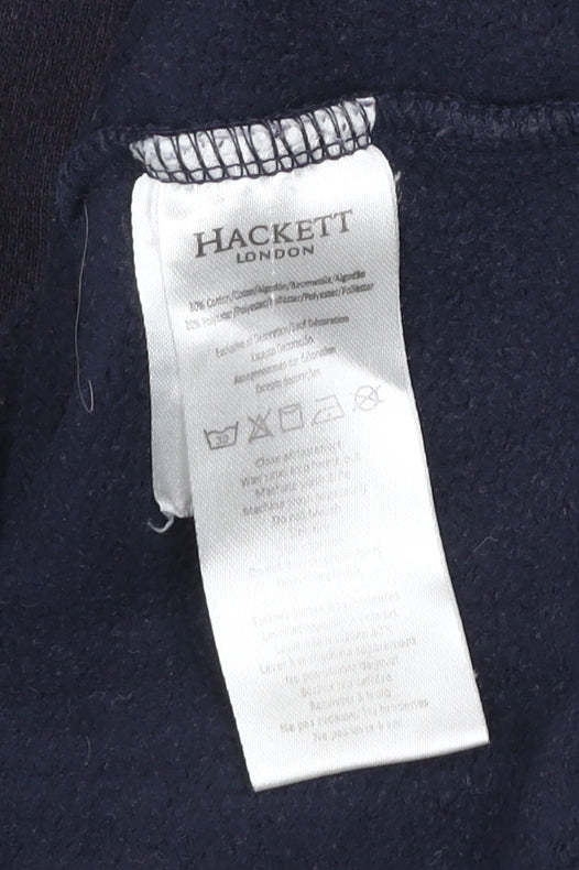 Hackett Boys Blue 15-16 Years Cotton Zip Track Jacket with Logo