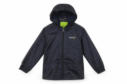 Regatta Boys Black Waterproof Hooded Rain Coat Jacket 2 Years