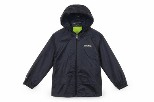 Regatta Boys Black Waterproof Hooded Rain Coat Jacket 2 Years