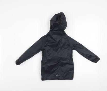 Regatta Boys Black Waterproof Hooded Rain Coat Jacket 2 Years
