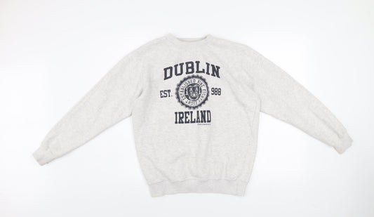 Irish Connexxion Men's Grey Dublin Ireland Logo Pullover Sweatshirt Size S