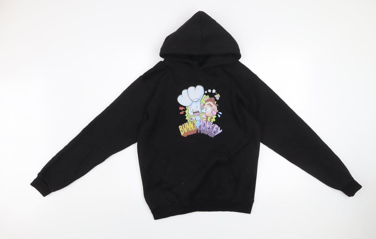 SNS Apparel Boys Black XL Bunny vs Monkey Pullover Hoodie