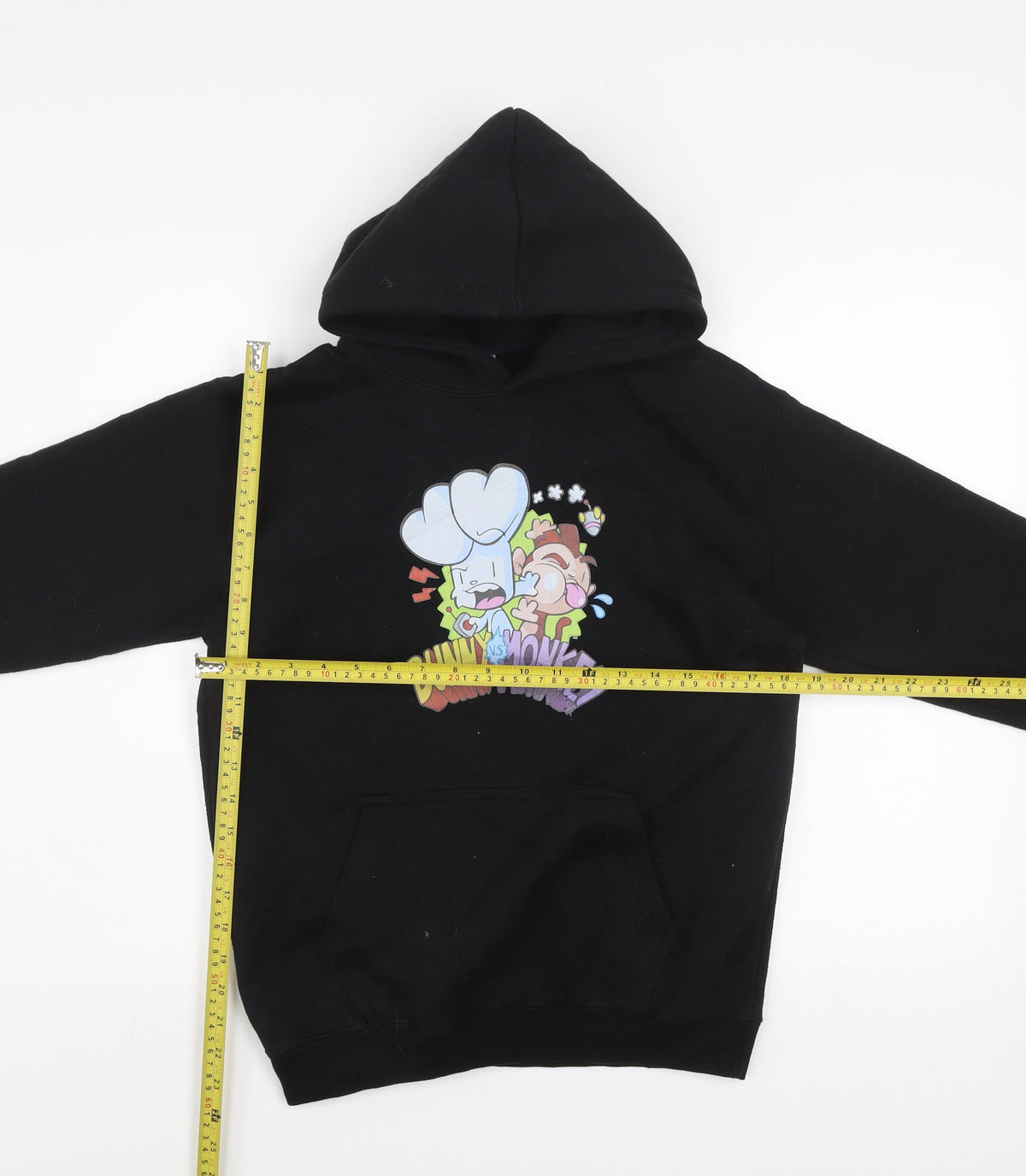 SNS Apparel Boys Black XL Bunny vs Monkey Pullover Hoodie