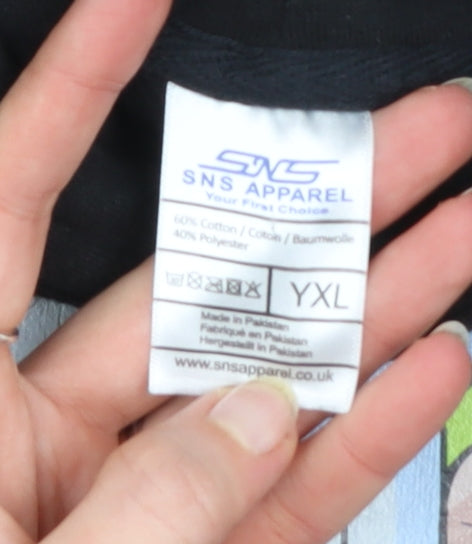 SNS Apparel Boys Black XL Bunny vs Monkey Pullover Hoodie