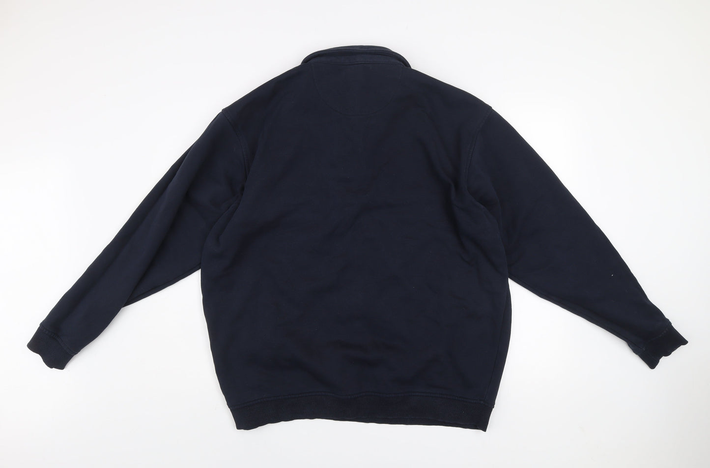 EWM Men’s Blue Collared Henley Sweatshirt XL Cotton Blend