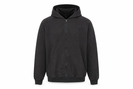 idlt Men's Black L Full Zip Hooded Basic Jacket