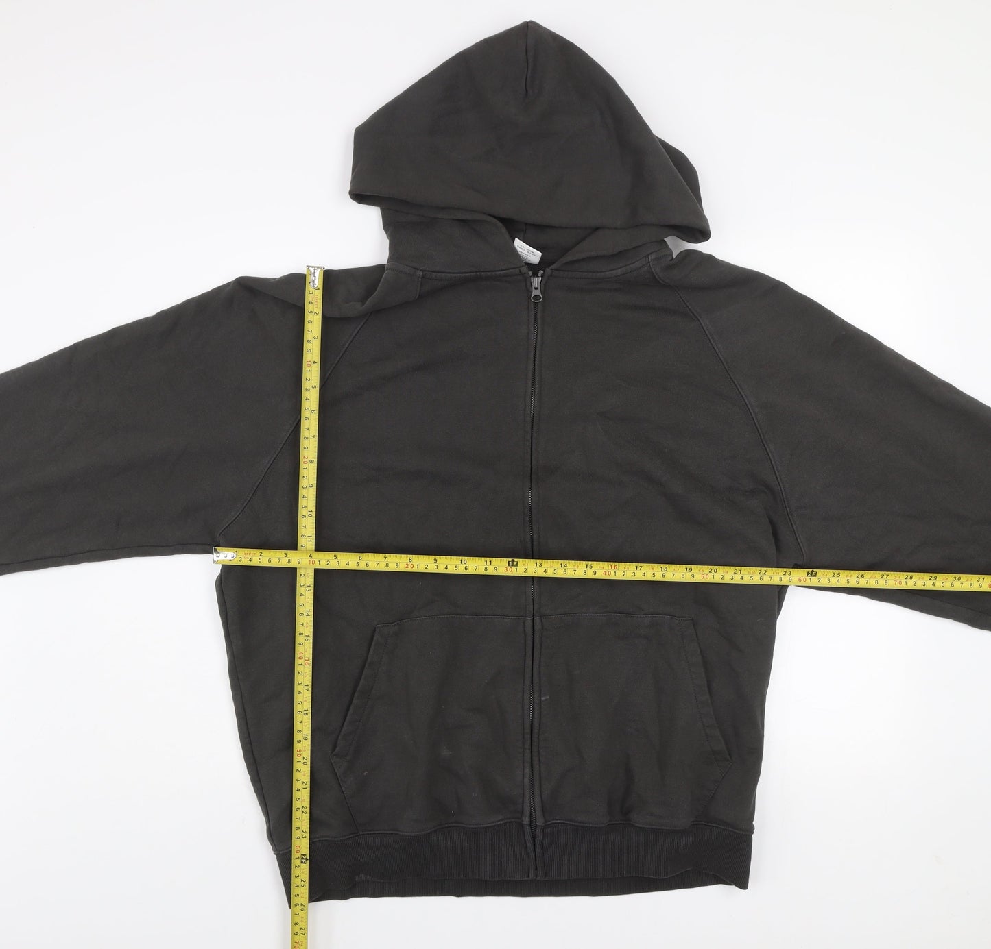 idlt Men's Black L Full Zip Hooded Basic Jacket