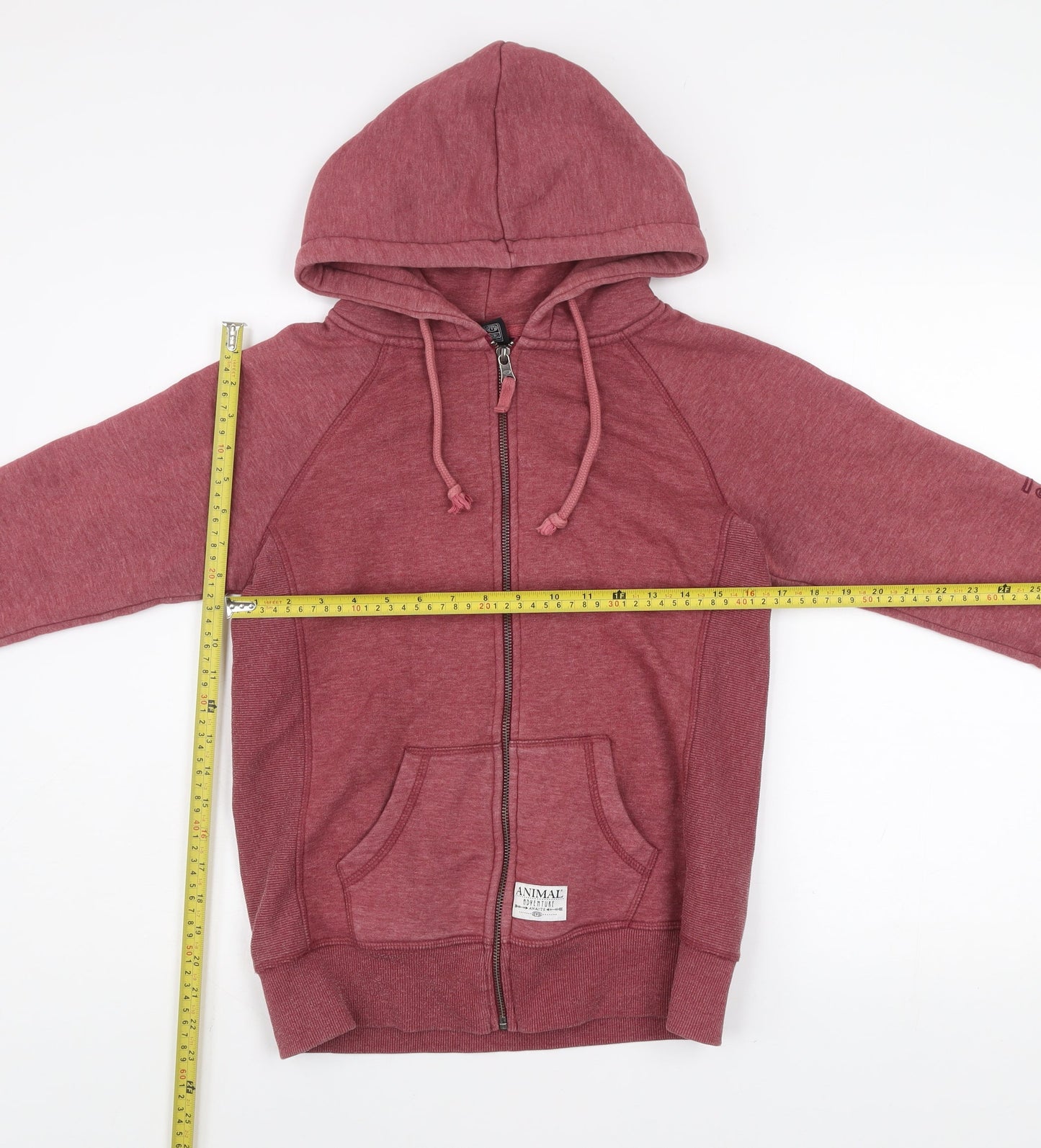 Animal Womens Red Zip Up Hooded Fleece Jacket Size 10
