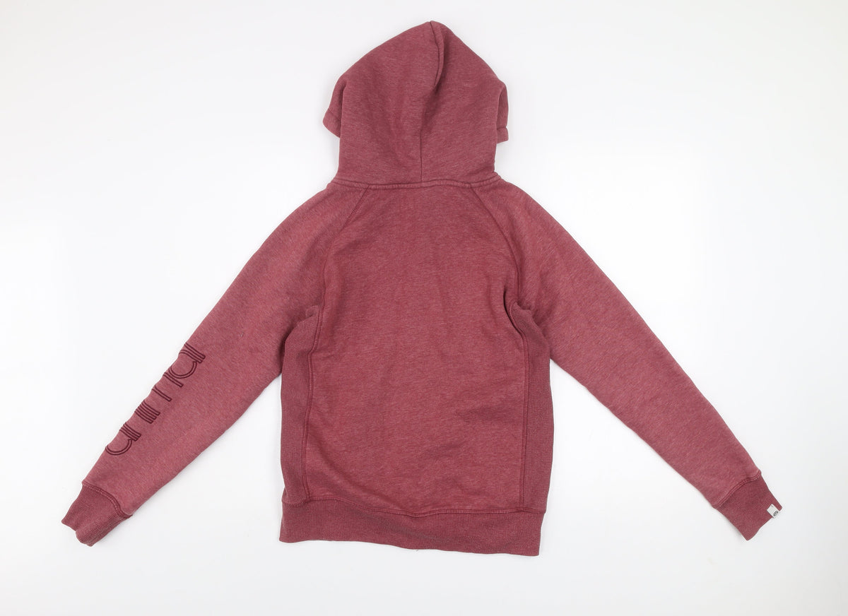 Animal Womens Red Zip Up Hooded Fleece Jacket Size 10