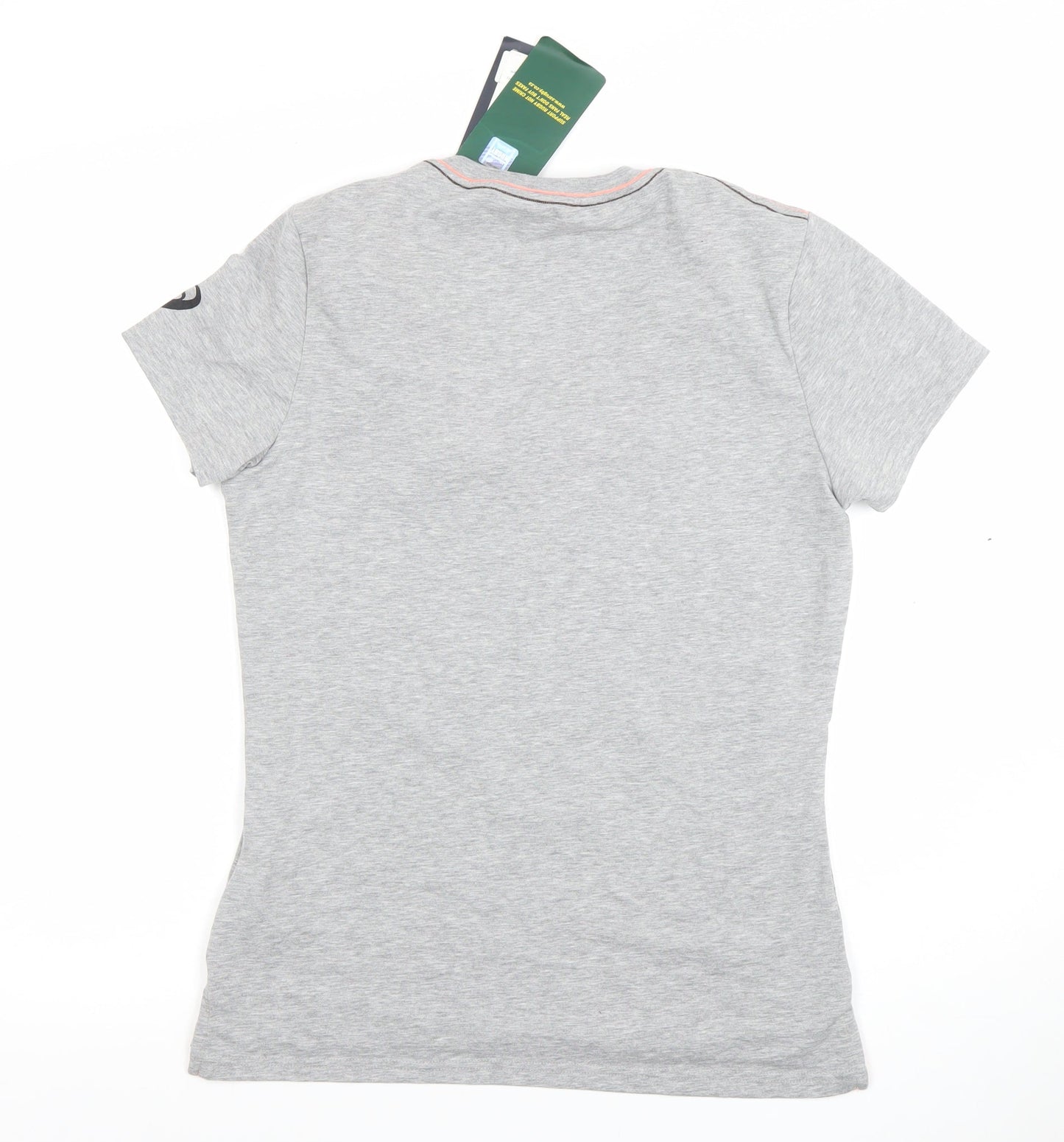 Asics Women's Grey V-Neck Rugby T-Shirt Size L Sports Top