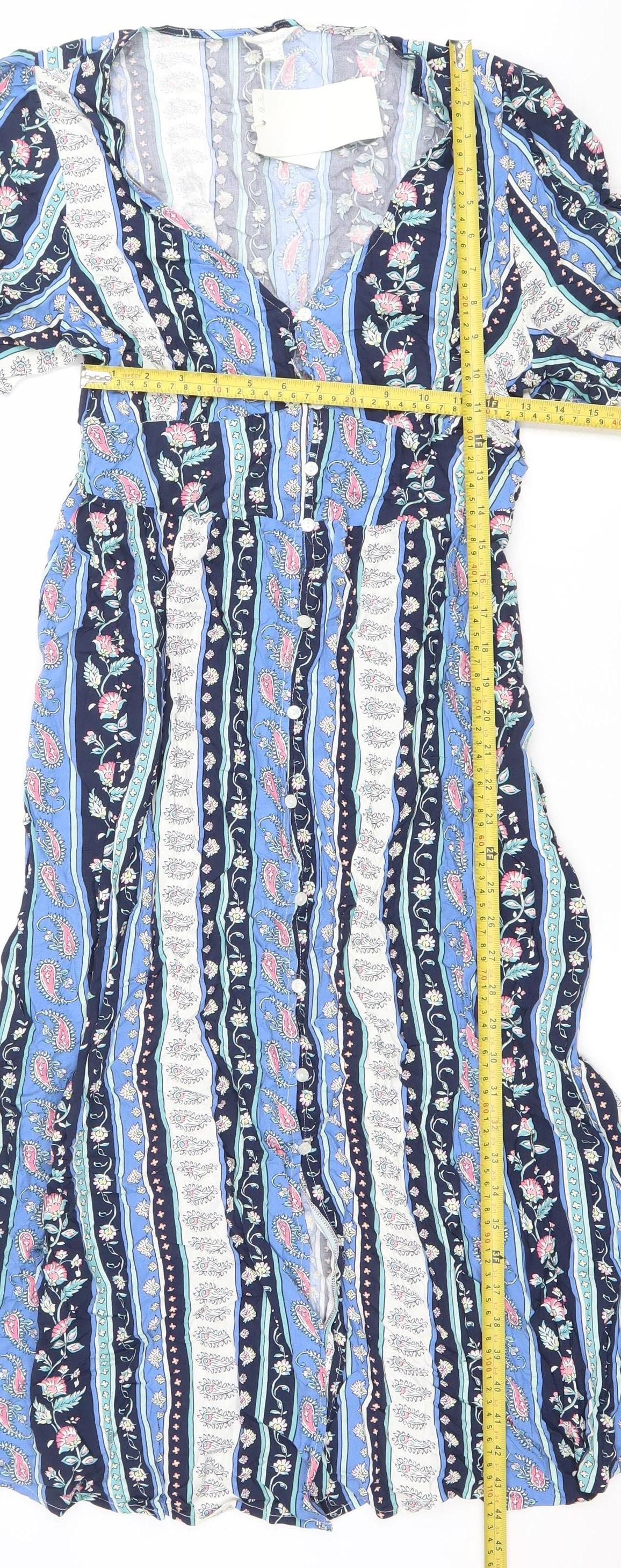 Springfield Women’s Multicoloured Paisley Midi Bohemian Dress Size 14